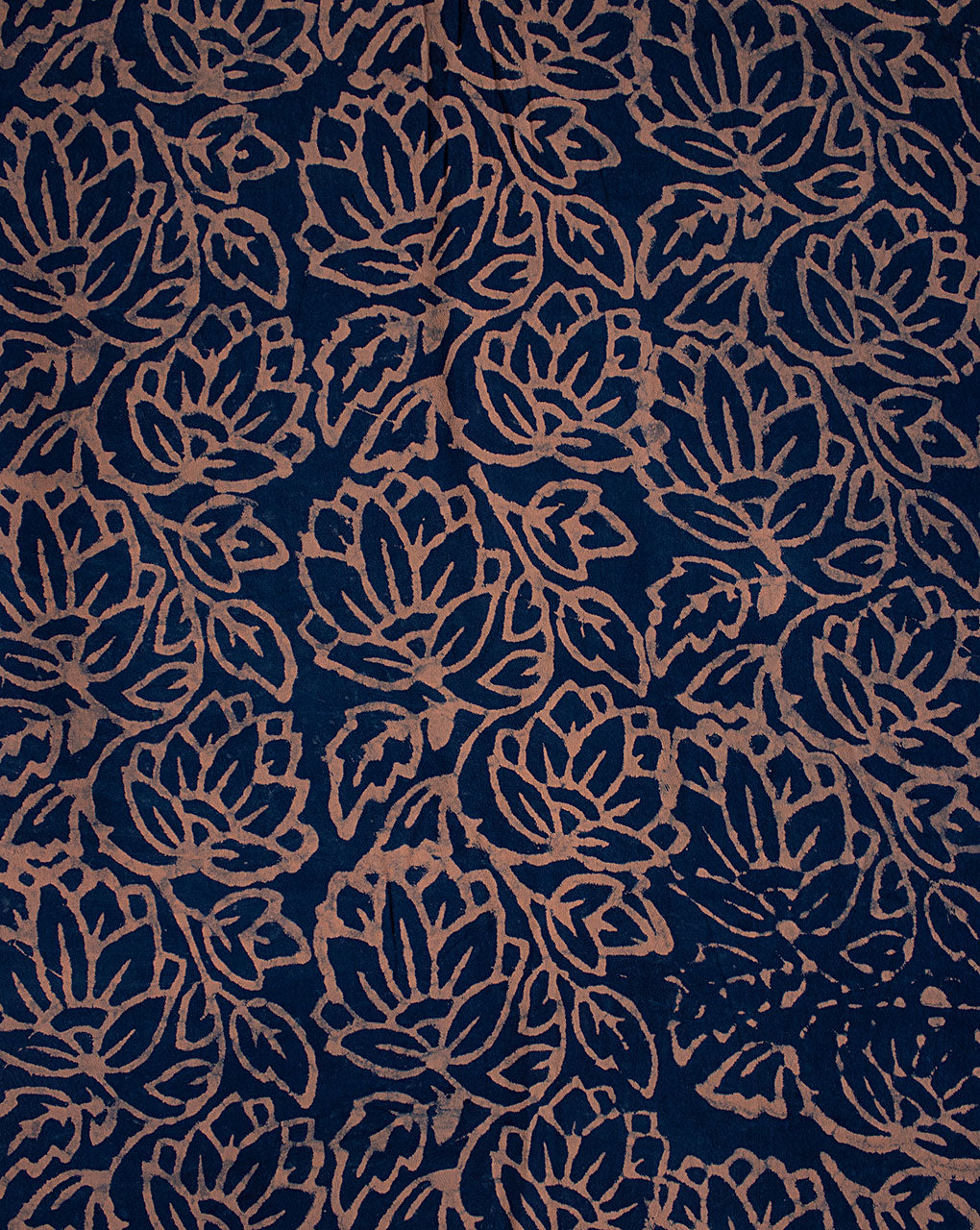 Indigo Hand Block Moss Crepe Fabric